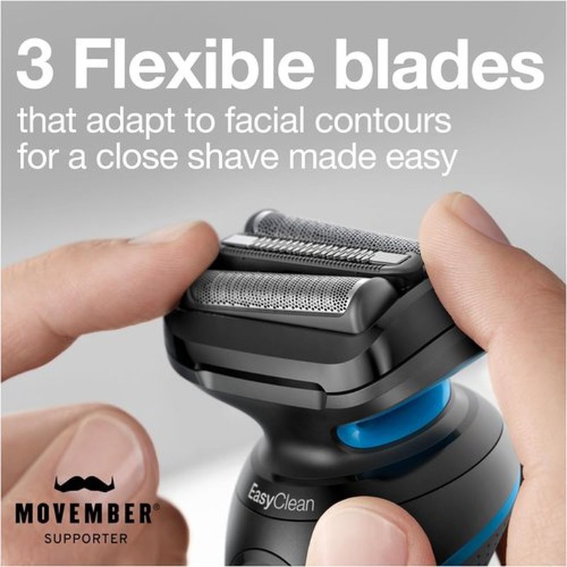 Braun Electric Razor - Waterproof Foil Shaver Series 5 5050cs | Wet & Dry Shave with Beard Trimmer & Groomer, Blue