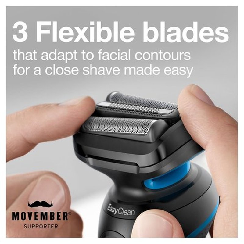 Braun Series 5 5049cs Electric Shaver - Cordless Wet & Dry Face Shaver with Charging Stand & Beard Trimmer - Blue