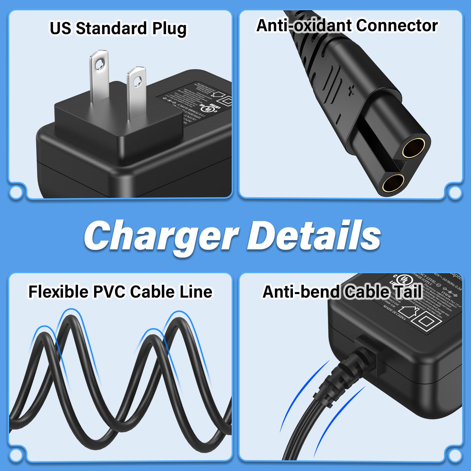 HIENADTOR Dog Clipper Charger Power Cord for oneisall Low Noise Dog Clippers Model RFC-676 RFC676 RFC 676 Power Supply AC DC Adapter for oneisall Rechargeable Stainless Pet Shaver Charging Plug Cable