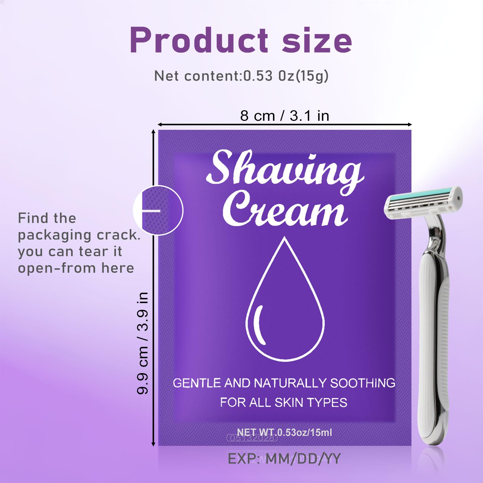fafortune Womens Shaving Cream Bulk Travel,0.53oz Shave Gel for Women,Care Dry Skin Womens Shave Gel for Travel Guests(Verbena,Pack of 30)