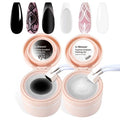 U-Shinein Cushion Gradient Painting Gel, Black&White Ombre Nails Aura Nails Full Coverage Precise Control of Each Dip Matte Effect Non-Wipe Long Lasting French Manicure Soak Off UV LED DIY Nail Art