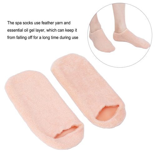 Brrnoo 2pcs Moisturizing Socks, Silicone Gel Socks for Women, Extra Soft Gel Socks for Dry Cracked Feet, Repairing Rough Skin, Essential Oil Gel Layer, 22 x 10cm / 8.7 x 3.9in