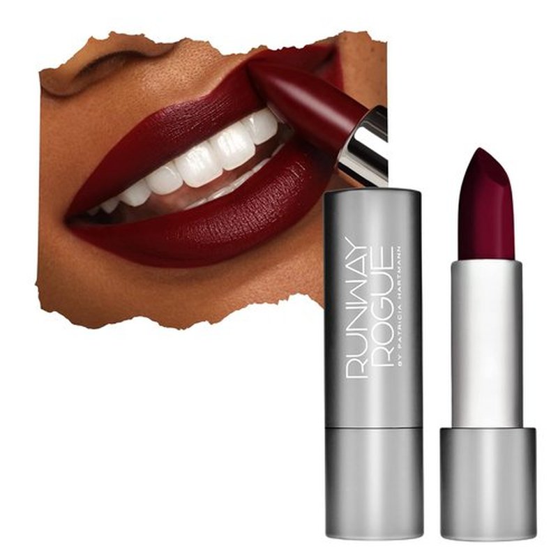 Runway Rogue 90s Vibe Lipstick - Moisturizing Matte Midnight Merlot Dark Burgundy Shade