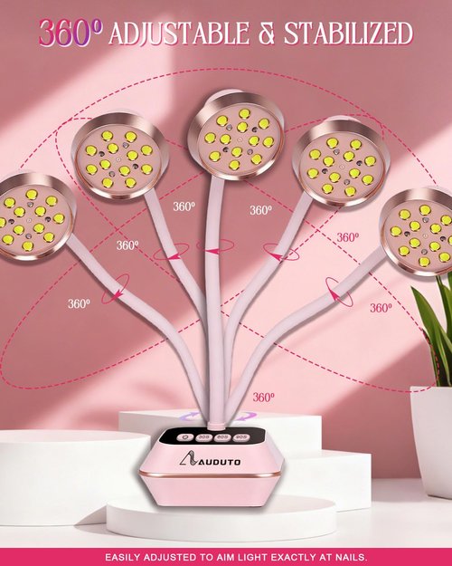 Auduto UV LED Nail Lamp for Gel Nails Polish, Flash Cure 36W Rechargeable Cordless Gooseneck Mini Nails Light, Quick Dryer with Timers Smart Sensor Ambient Lighting, Home DIY & Professional