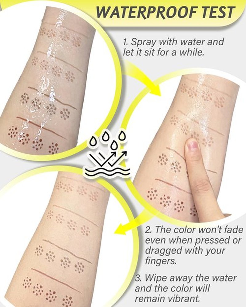 Berinist 2 Color Faux Freckle Stamp Pen Kit, Upgrade Dual Ended 2-in-1 Waterproof Fake Freckle Pen with Multi-Prong Freckles Stamp Head for Women to Easily Create Natural Long-Lasting Sunkissed Makeup