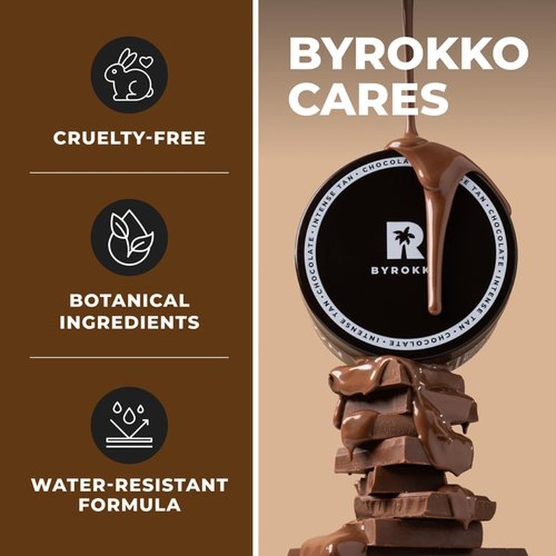BYROKKO Shine Brown Chocolate Tan Accelerator Cream 6.8 Fl Oz, Outdoor Sun or Indoor Tanning Oil or Tanning Bed Lotion, Fast Bronzer with Premium Natural Ingredients for Deep, Long-Lasting Glow
