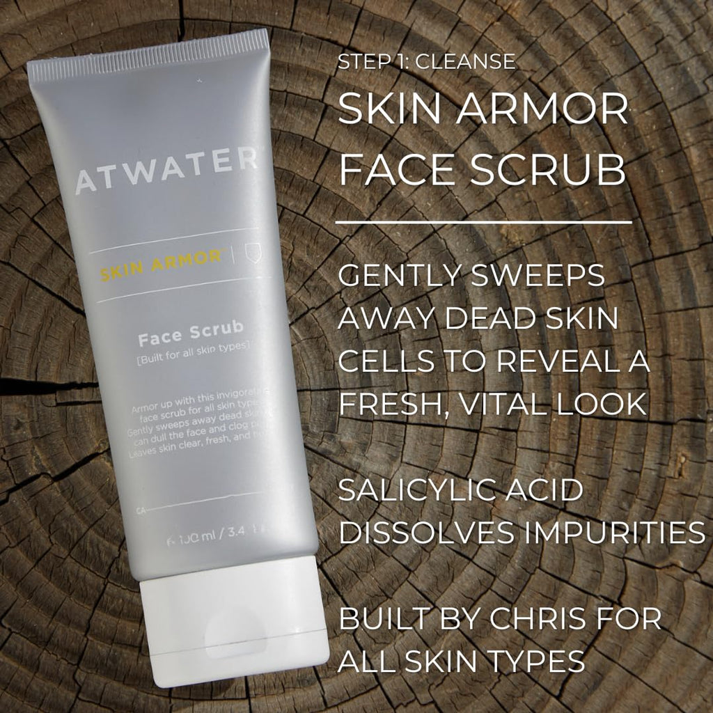 ATWATER Midnight Voyage Gift Set – 3-Piece Men’s Skincare Kit with Face Scrub, Eye Cream & Facial Moisturizer, Clean Skincare Set for Travel & Daily Hydration