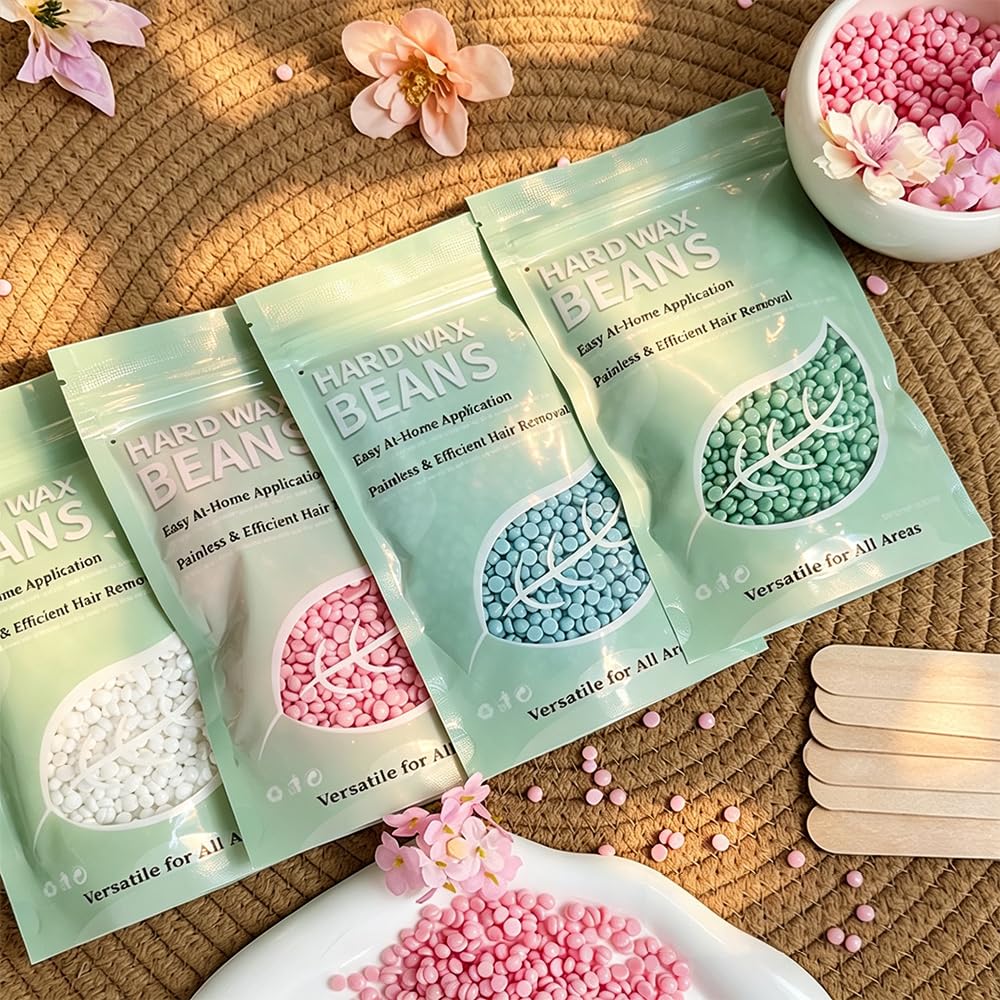 Hard Wax Beads for Hair Removal - 500g/17.5oz Sensitive Skin Wax Beads for Brazilian Bikini, Legs, Underarm and Coarse Hair, Refill Hard Wax Beans for Wax Warmer, Low Irritation,For women,For man