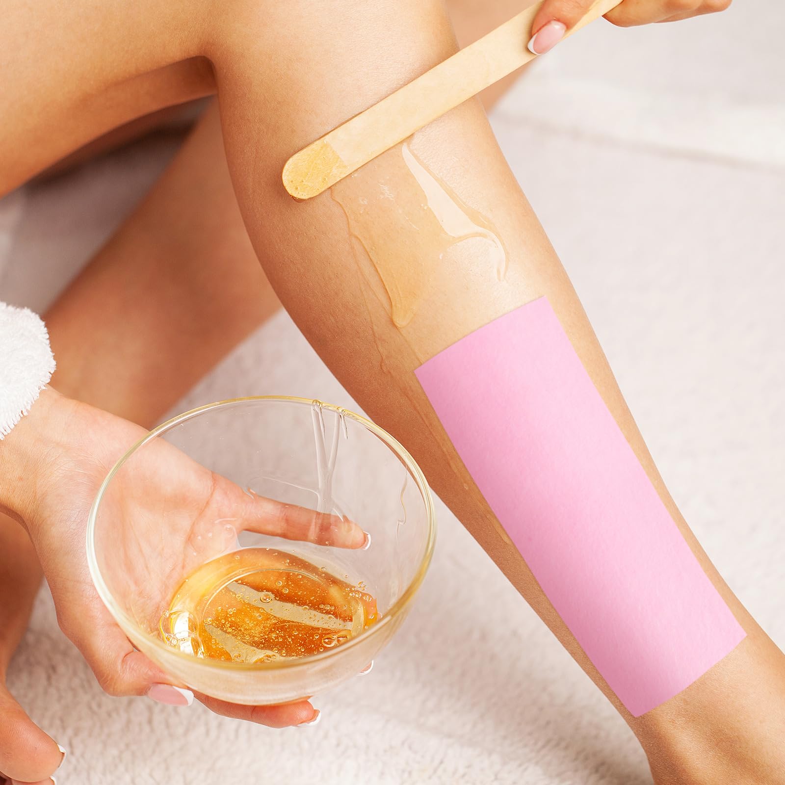 Yaomiao 250 Pieces Waxing Kit for Women and Men - Hair Removal Strips, Wax Applicator Sticks for Body and Skin (Pink)
