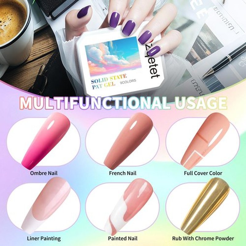 Qzqetet Patting Gel Polish, 9 Colors Ombre Gel Nail Polish with 100 Pcs Soft Nail Sponges and Grabbing Pen for Pigment Pat Kit Aura Nails