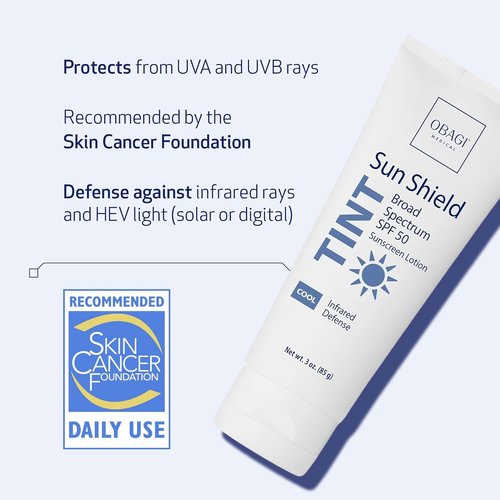 Obagi Sun Shield Tinted Sunscreen - Broad Spectrum SPF 50 for Ultimate Sun Protection