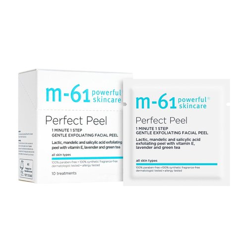 M-61 Perfect Peel - Gentle Exfoliating Facial Peel Pad with Lactic, Mandelic & Salicylic Acid | Ideal for Sensitive Skin | Made in USA