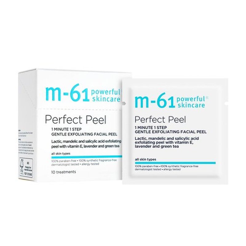 M-61 Perfect Peel | Gentle Exfoliating Facial Peel With Lactic, Mandelic, Salicylic Acid. For Sensitive Skin Or Lighter Daily Exfoliation. 1 Minute, 1 Step - 10 Treatments