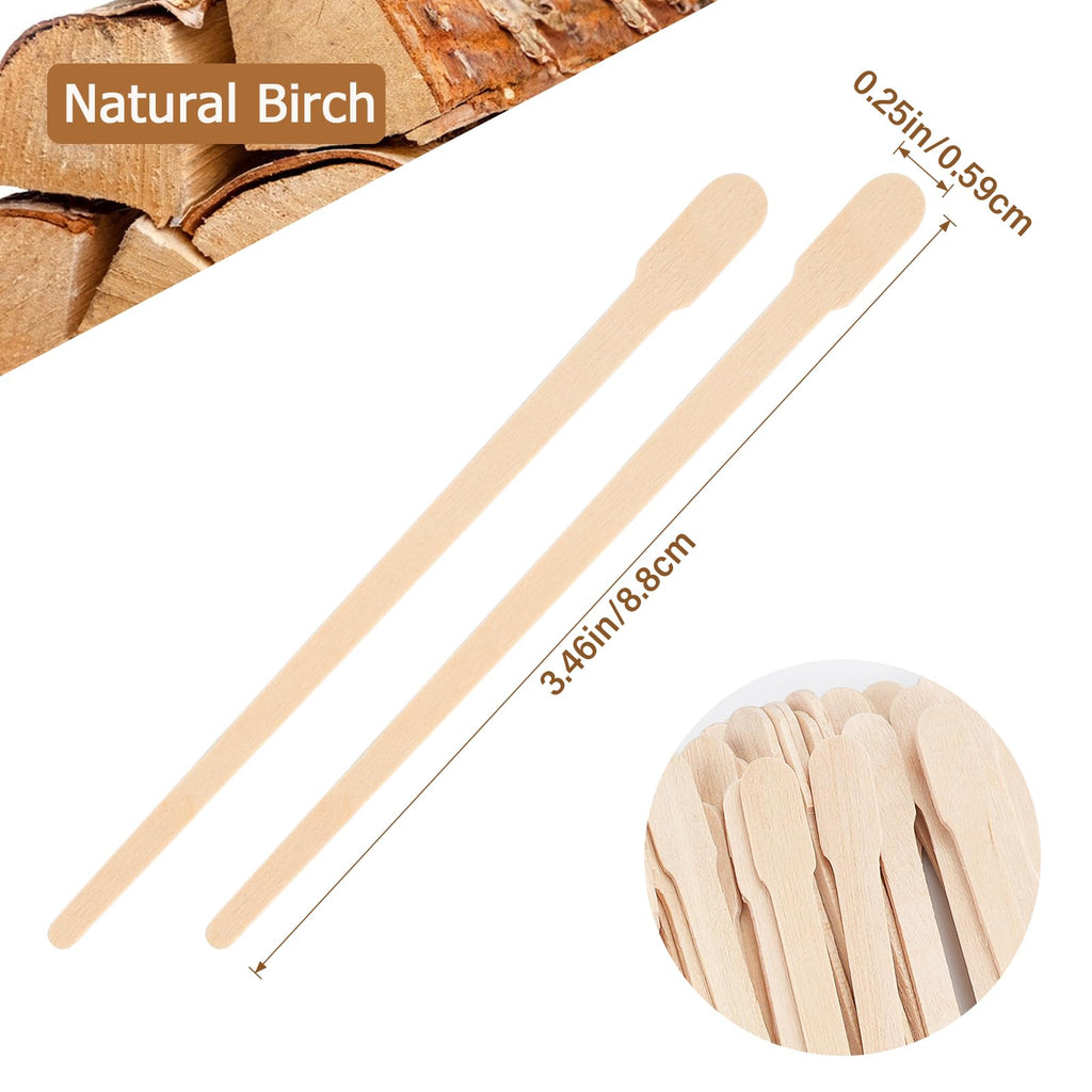 MMonDod Wooden Wax Spatulas, Small Eyebrow Removal Applicator Sticks Waxing