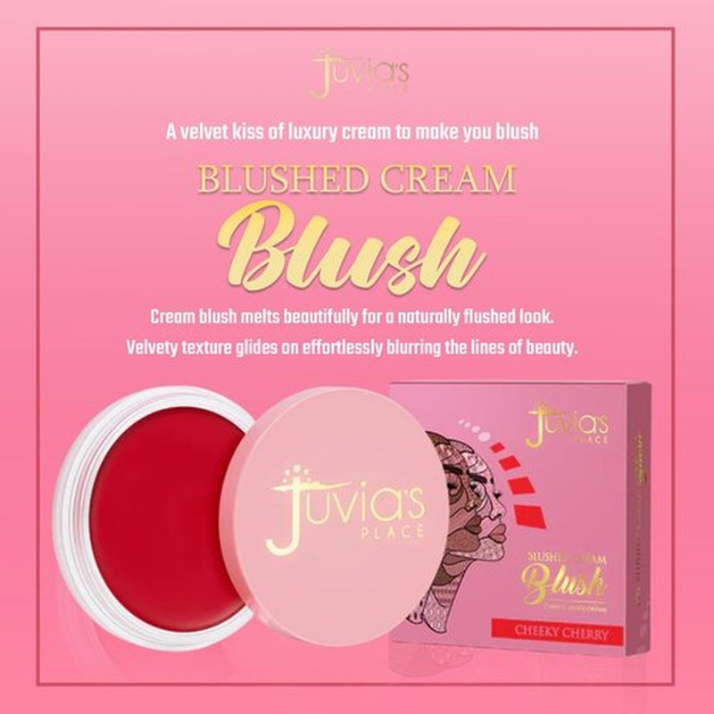 Juvia's Place Blushed Cream Blush – Cheeky Cherry – Multi-Purpose Cream Blush for Cheeks & Lips - 2in1 Formula, Smooth, Blendable Texture for a Soft Dewy Finish - Buildable & Lightweight Face Makeup