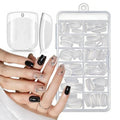 Kakufunny 120Pcs Square Press On Nails - Pre-Filed Soft Gel Full Cover Tips, Extra Short 12 Sizes, Half Matte Acrylic for Beginners, Salon & DIY at Home