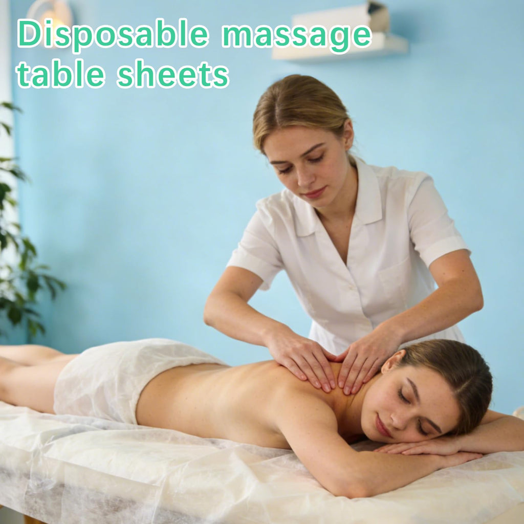 150 Pcs Disposable Massage Table Sheets 31" x 71", Non-Woven Disposable Bed Sheets for Massage Table Cover Breathable SPA Bed Cover for Spa, Massage, Beauty, Tattoos, Travel
