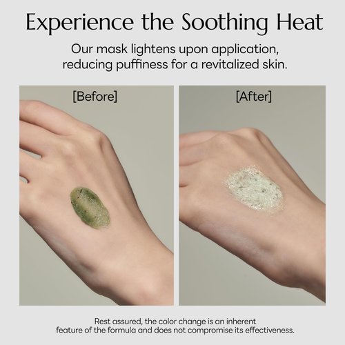 molvany Mugwort Heating Therapy pack I Reduce Puffiness with heat, Clean the pores and control sebum, Calming skin, Wash-off facial mask 100g/3.52 oz