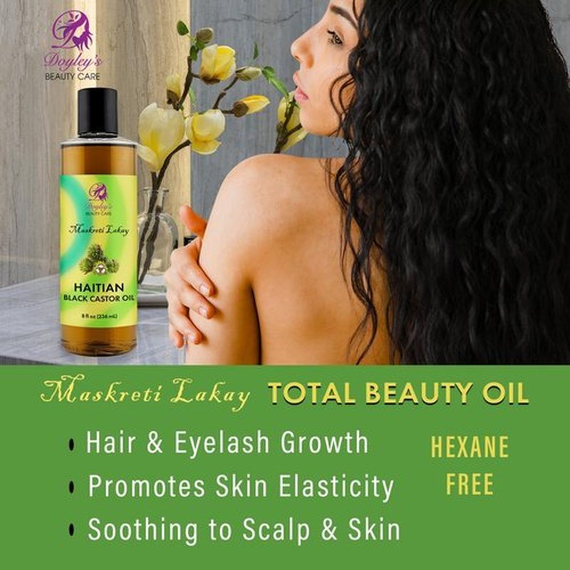 Doyley's Haitian Black Castor Oil 8oz | Pure, Hexane FREE | Hair and Skin
