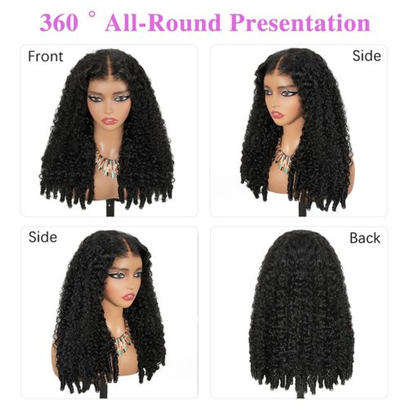 Liqusee 7x6 Burmese Curly Glueless Wigs Human Hair Pre Plucked Pre Cut 250% Density Drawstring Wig for Black Women 7x6 HD Lace Front Wigs Human Hair Glueless Wear and Go Nautural Color 16 Inch