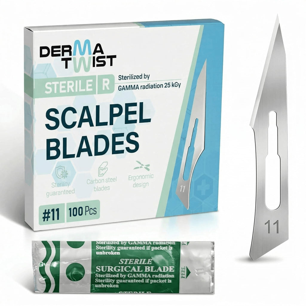 #11 Blades Pack of 100 Steril, Individually Wrapped, Scalpel Blades #11 by Derma Twist
