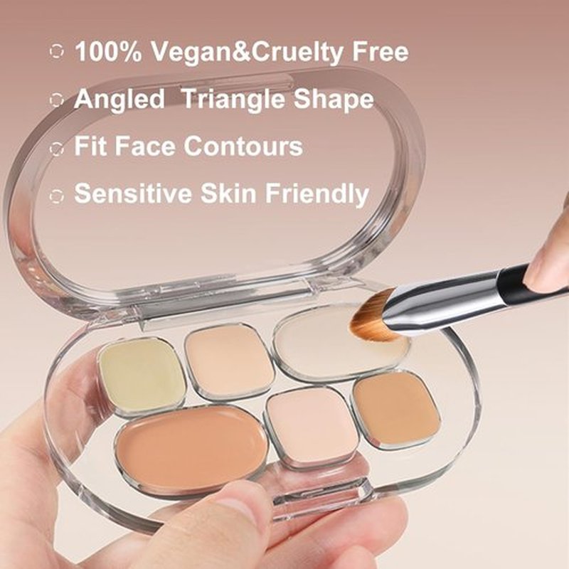 Skiennix Concealer Brush - Precision Undereye Makeup Tool for Brightening & Contouring | Triangle Design
