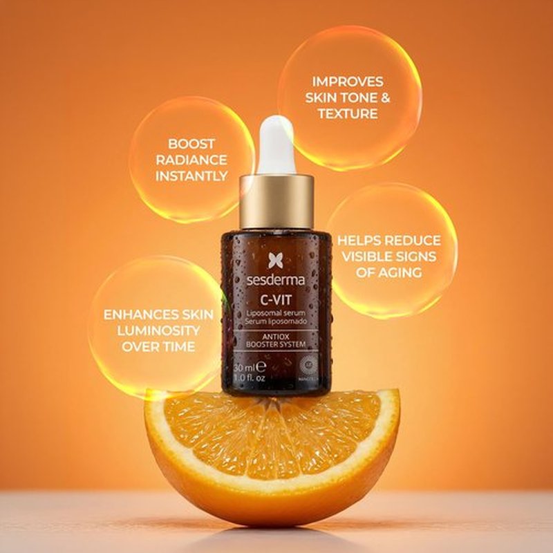 Sesderma C-VIT Radiance Serum - Brightening Vitamin C Formula for Hydration & Anti-Aging | 1.0 fl oz