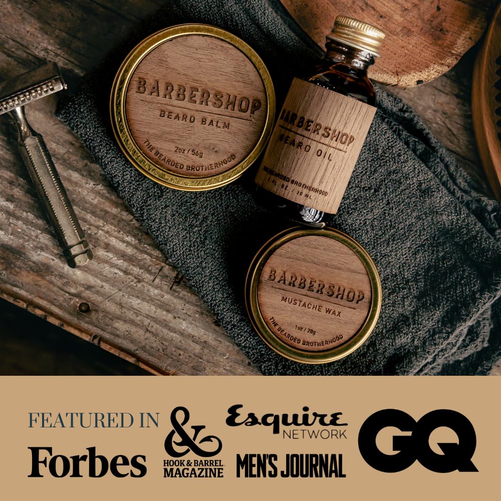 The Bearded Brotherhood Barbershop Beard Oil- TBB – Daily Beard Conditioner & Softener – Classic Men’s Grooming Oil with Warm Barbershop Scent, 1 oz