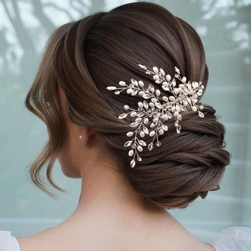 Mpoikba Bride Headpiece, Bridal Hair accessories, Elegant Wedding Hair Pieces for Brides(Silver)