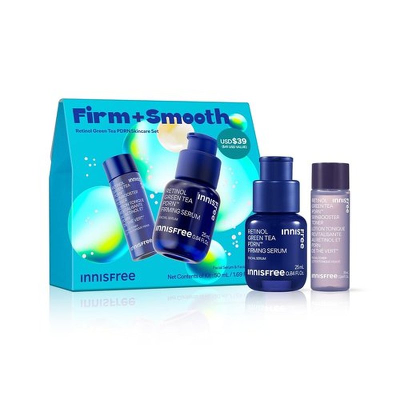 Innisfree Green Tea Retinol PDRN Firming Serum - Vegan Skincare for Fine Lines & Smooth Texture | Gift Set Available