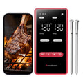 Meatmeet Wireless Bluetooth Meat Thermometer Digital, Standalone Base, WiFi Unlimited Range, AI guided cooking, 6 Sensors with ± 0.18°F Accuracy, 2 Probes for Kitchen, BBQ, Grill, Oven, Smoker (X Pro)