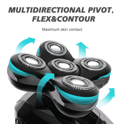 2 Pack Pro Head Shaver Replacement Blades Compatible with Remington Balder Pro Head Shaver Model XR7000, 5 Dual Track Heads for Remington Shaver, Precision Electric Shaving for Bald Men