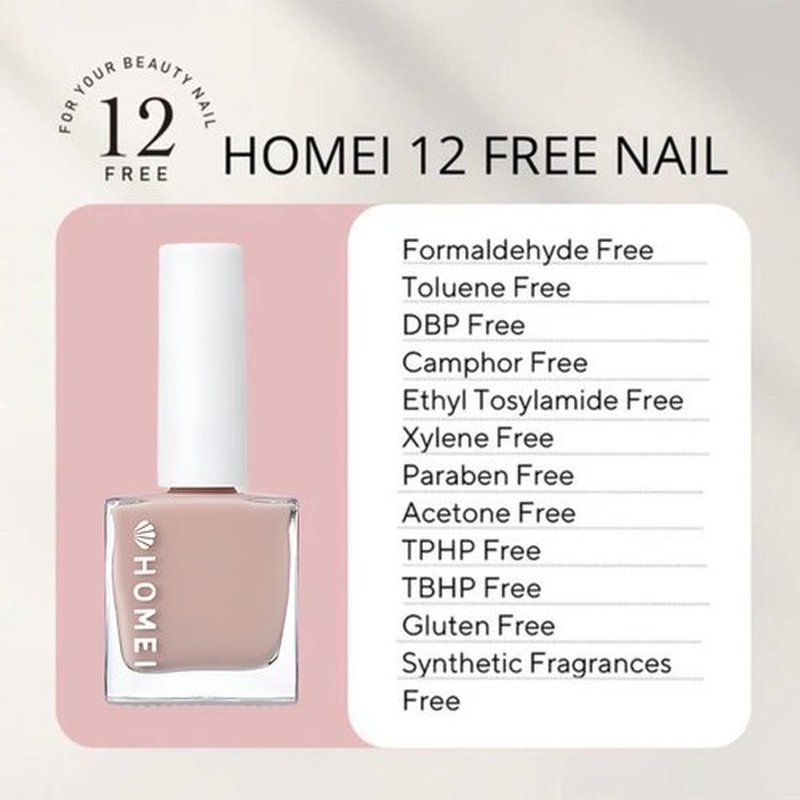 HoMei Nail Gel Strengthener for Women with Aloe Vera, Tea Tree Oil & Keratin from Japan for 5-in-1 Nail Set Including Base Coat, Hardener, Top Coat & Nail Care, No UV Light Needed, Nude Pink