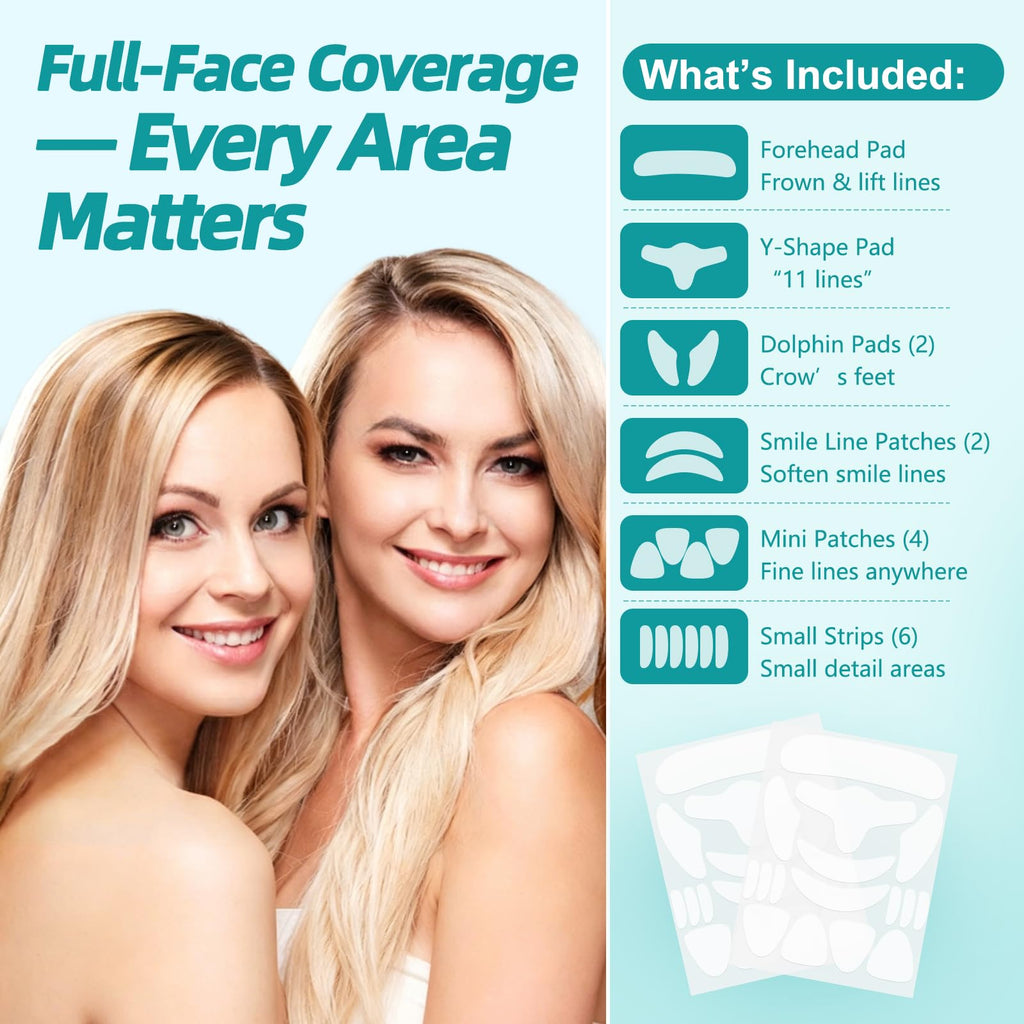 Face Wrinkle Patches Overnight, 208Pcs Wrinkle Tape for Face & Forehead, Anti-Wrinkle Facial Patches for Sleep, Face Tape for Wrinkles, Forehead & Smile Lines Patches, Comfortable Stay-On Design