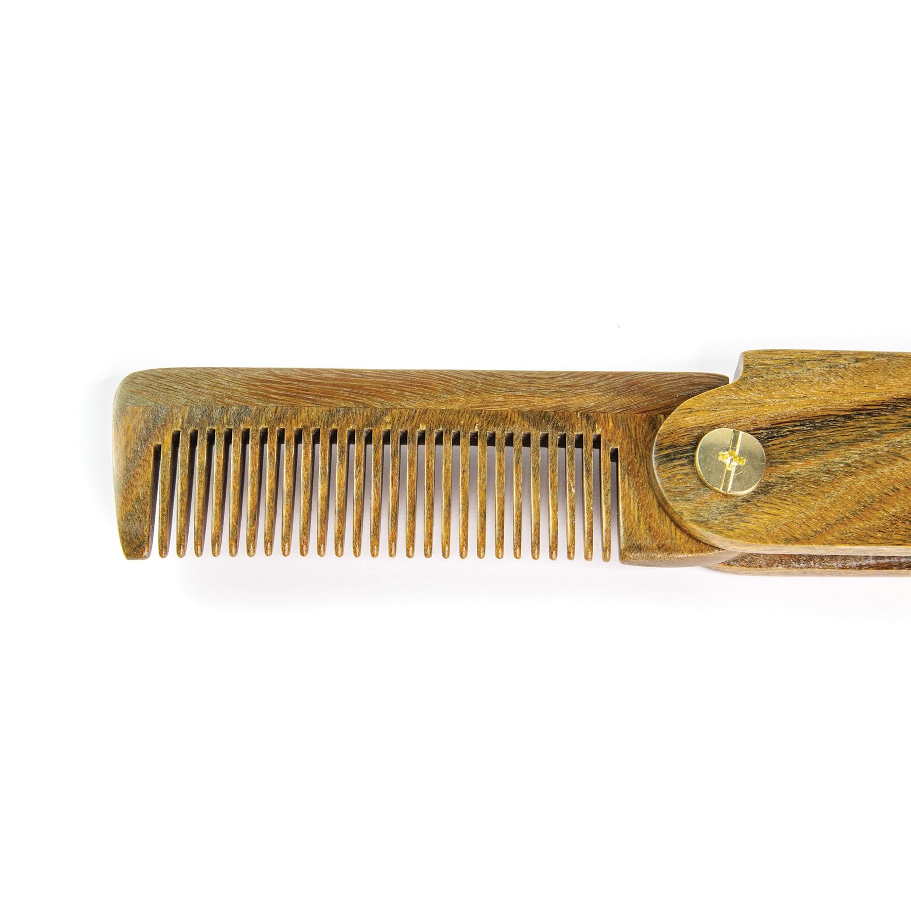Wooden Beard Comb For Men - Eph 6:11, Armor of God - Sandalwood Smooth Gliding Pocket Beard Comb w/Engraved Bible Verse, Beard & Mustache Folding Comb For Men As Gifts For Christian Men