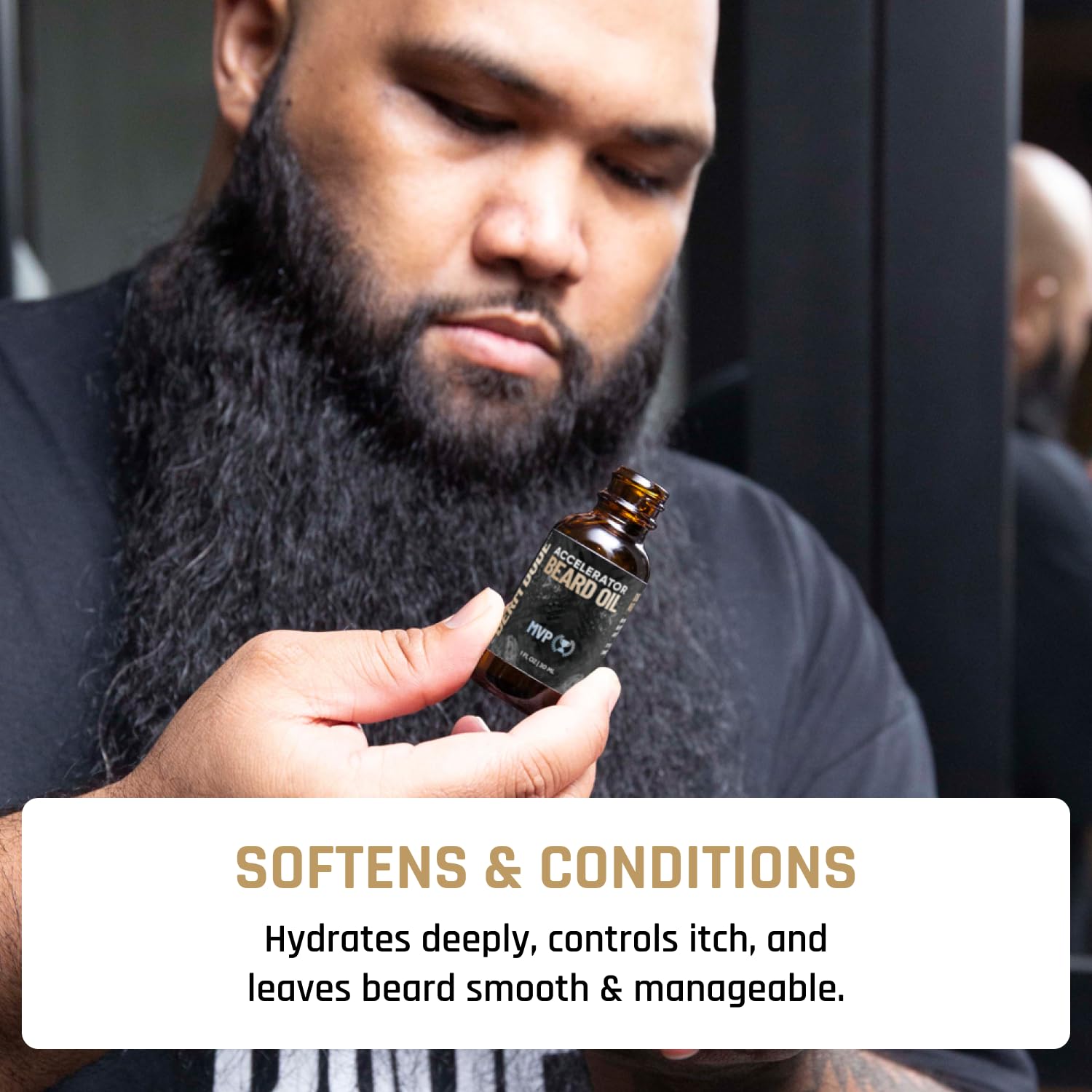 Derm Dude Accelerator Beard Growth Oil for Men | With Castor Oil & Jojoba Oil for Hair Growth | Promotes Thicker Fuller Beard | Hydrate & Soften Facial Hair, Non-Greasy - MVP 1oz