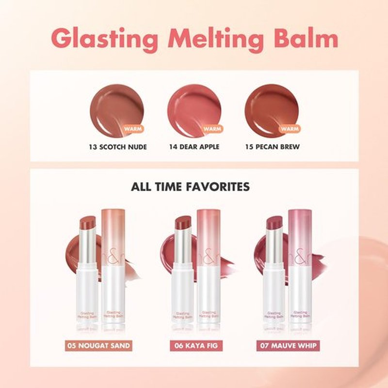 rom&nd GLASTING MELTING BALM 04 HIPPIE BERRY - K-Beauty Hydrating Lip Gloss Stick for Crystal Water-Gloss Shine, Vivid Long-Lasting Tint & Plump, Non-Sticky Comfort
