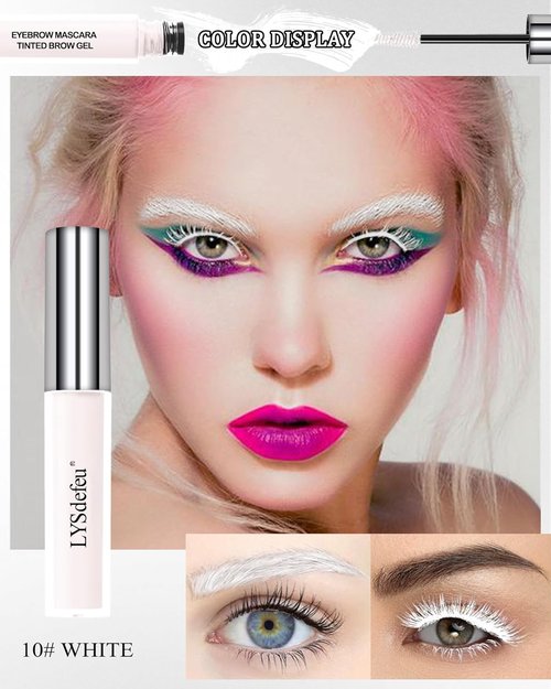 Skiennix Eyebrow Mascara Gel | Long-Lasting Waterproof Tinted Brow Filler - White - 1 Piece