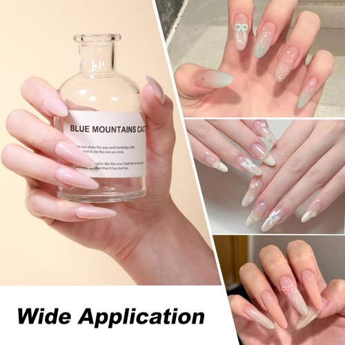 GELLAKTIK Builder Gel for Nails, 4X15ml 7 in 1 Builder Gel Nail Polish, LED Lamp Cured for Clear Rubber Base & Strengthener Extensions, Thickening, Repair (Clear, White, Nude, Pink)