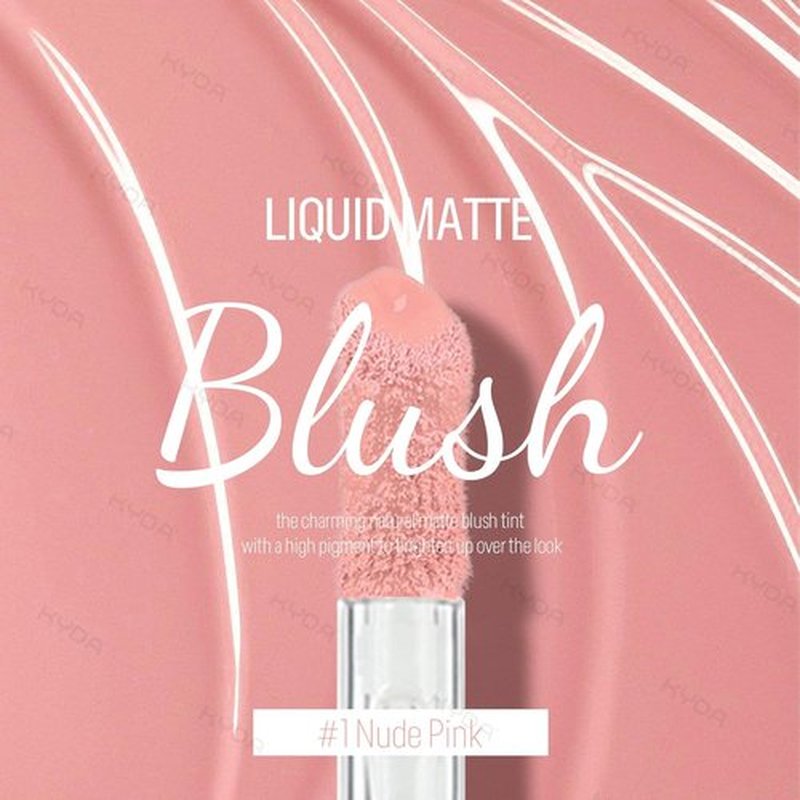 KYDA Liquid Blush - High Pigment Matte Tinted Cream for Cheeks | Blendable Lightweight in Nude Pink