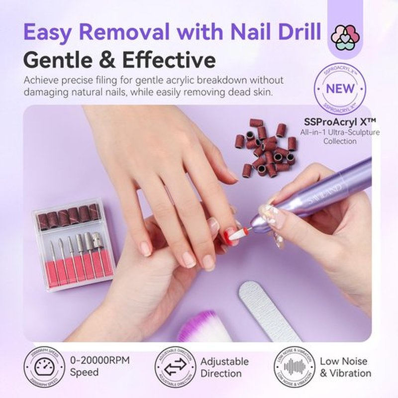 SAVILAND Professional Acrylic Nail Kit: Nail Kit Set with 4OZ Large Capacity Monomer Nail Drill 30 Days Wear Nail Extension Manicure Christmas Gift