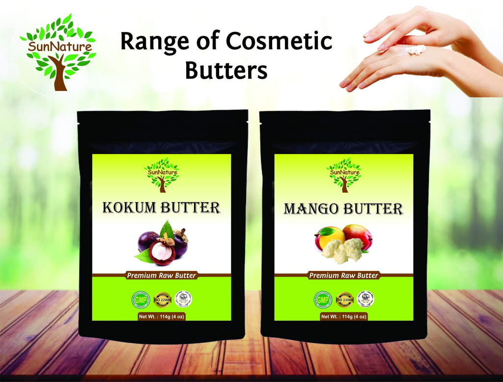 SunNature 100% Pure Mango Butter - Can Substitute Shea Butter in Soap and Lotion Recipes - Moisturising, Scent-free, Hexane-free (4 Oz)