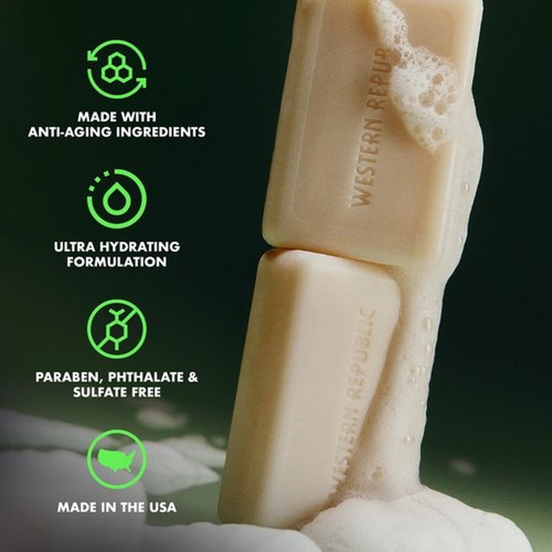 Hyper Foaming Soap Bar - Ultra-Lathering Birchwood, Eucalyptus & Alpine Sage | Hydrating & Anti-Aging (2 Pack) | Made in USA