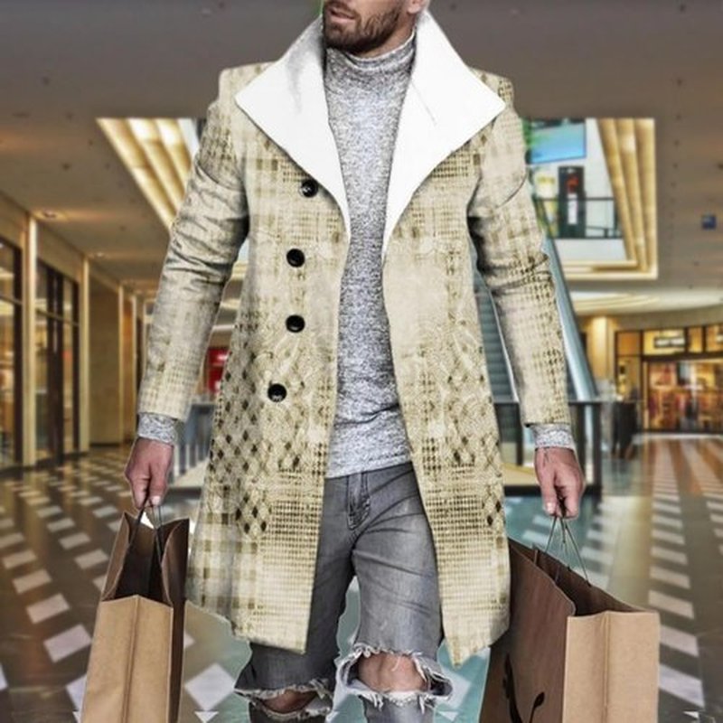 BIVENANT Men's Wool Blend Peacoat - Stylish Thermal Trench Coat with Notched Collar | Casual & Formal Wear