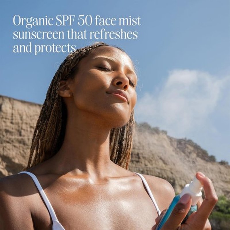 COOLA Organic Sunscreen SPF 50 - Dermatologist Tested Face Mist for Daily Protection | 3.4 Fl Oz