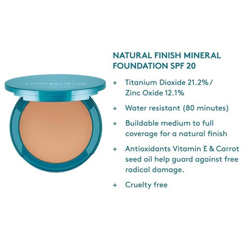 Colorescience Natural Finish Pressed Foundation - SPF 20 Protection for Flawless Skin