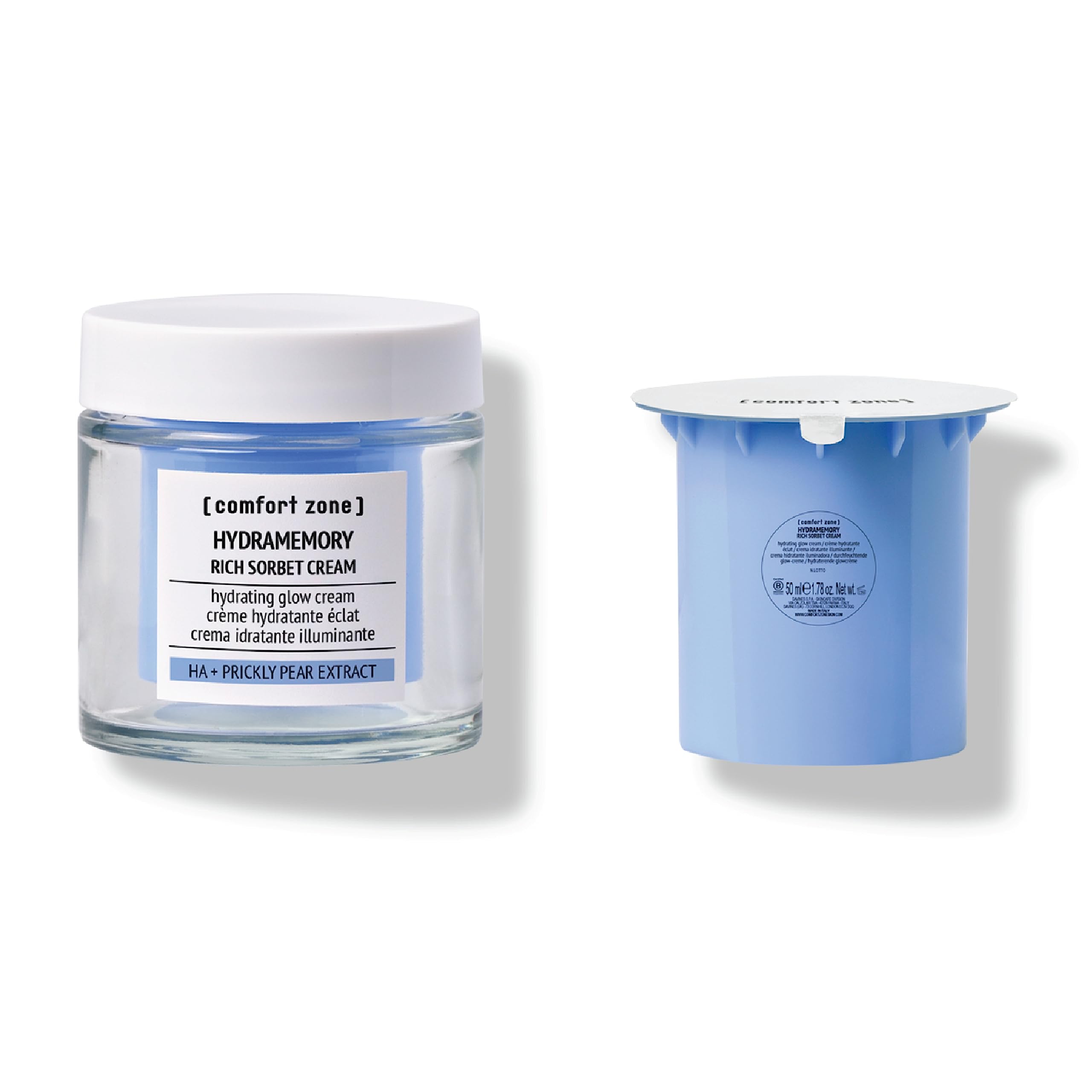 [ comfort zone ] Hydramemory Rich Sorbet Cream + Refill Set| Hydrating Glow Cream For Long-Lasting Moisturized, Firm And Radiant Skin | All Day Softness