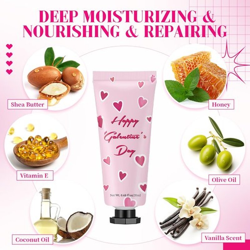 Loopeer 6 Pack Galentine's Day Hand Cream Gifts Galentine's Valentine's Day Party Favors Bulk Hand Cream with Organza Bag and Greeting Card for Women Girl's Night Bachelorette Party Decorations