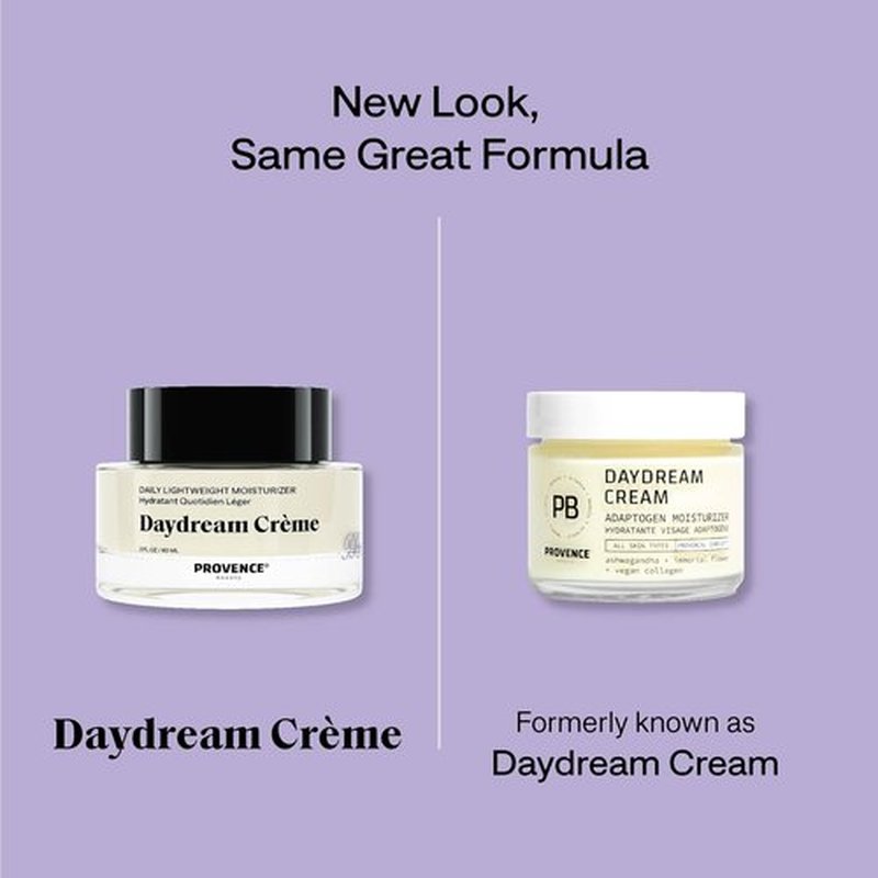 Provence Beauty Daydream Crème – Lightweight Face Moisturizer with Ashwagandha, Vegan Collagen & Immortal Flower – Hydrating Face Cream, Plumps & Balances Skin – 2 fl oz