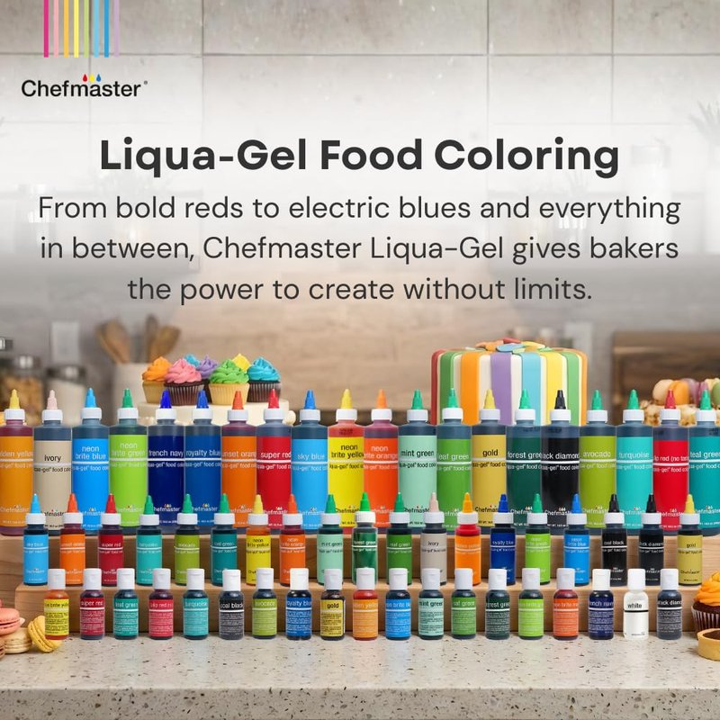 Chefmaster Super Red Liqua-Gel® Food Coloring - Vibrant, Fade-Resistant Dye for Icing & Fondant | 10.5 oz